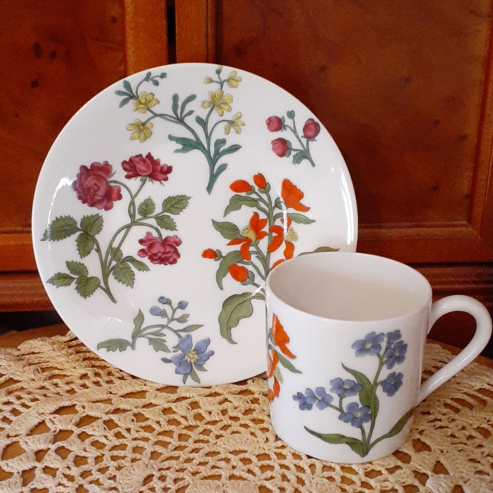 🌿HARD TO FIND VTG🌿 LIMOGES HERBIER CUP & SAUCER